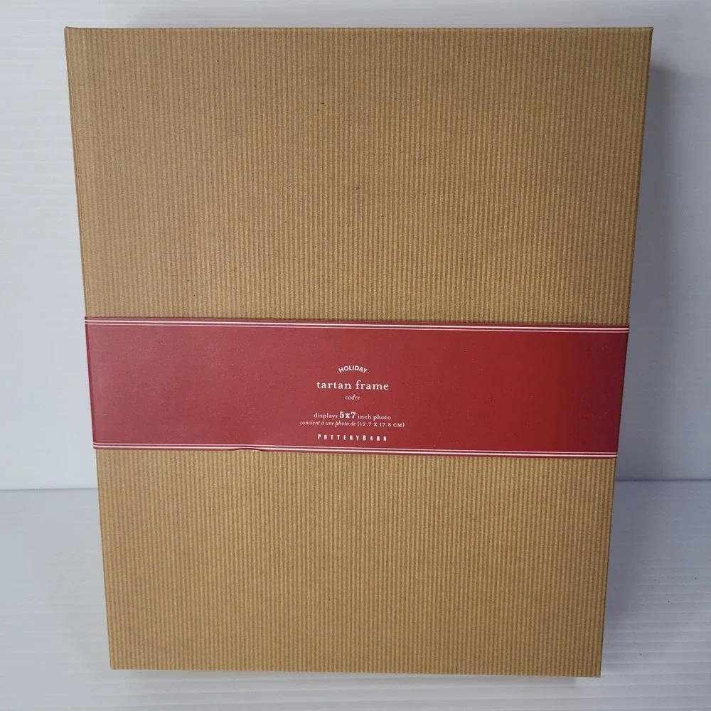 Pottery Barn Plaid Tartan & Nickel Plate 5x7 Picture Frame NEW OLD STOCK